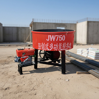 Mixer Beton Diesel JW750 750L Kustom dengan Suplai & Pembuangan Air Manual