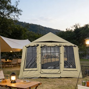 Tente familiale 4 saisons facile à monter, tente extérieure en PVC Oxford, résistante au vent et à la pluie pour les sorties familiales en plein air - Product Image 3