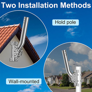 Mât de montage JH-Mech universel robuste antirouille en acier inoxydable argenté pour montage mural sur toit - Product Image 3
