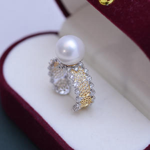 แหวนไข่มุกทรงกลมสีขาว 10-11 มม. จูจี้ ตันซุย เงินแท้ S925 แสงสว่างสวยงาม มีตำหนิเล็กน้อย ขายส่ง - Product Image 3