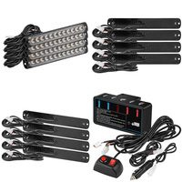DXZ I-BS-M4-C-12 Feu de signalisation LED 12V 48W, clignotant d'urgence dissimulé à 18 modes (clignotant continu et stroboscopique) pour camion et balayeuse à neige