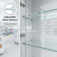 EN STOCK Vitrine de présentation en acrylique haut de gamme avec porte verrouillable en verre pour magasin de détail, mobilier de pharmacie avec tiroir de rangement