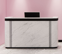 Meishi High-End Kapperszaak Receptie Balie Voor Schoonheidssalon In Roze Met Led Verlichting