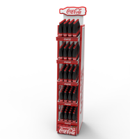 Étagère de présentation de boissons en métal en forme d'échelle - Étagère de sol en grille de fer détachable à 5 niveaux pour les bouteilles de cola