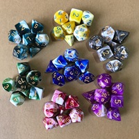 Jeu de dés en acrylique RPG Dungeon Dragons personnalisé de 7 pièces DND Trpg forme polyédrique sculptée pour les jeux de rôle D20 D12 D10 D8 D6 D4