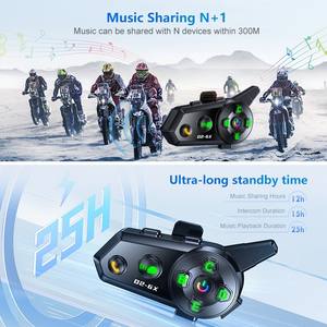 Accessoires de moto D2-6x Casque Bluetooth étanche pour moto avec mixage sonore Intercom sans fil pour casque - Product Image 5