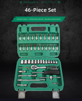Jeu de douilles métriques à emboîtement carré 46 pièces, boîte à outils OEM pour réparation automobile, 1/2 pouce, finition miroir, manuel, entretien