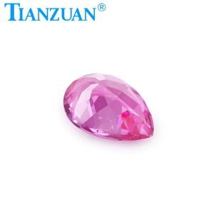 Tianzuan Lab Grown Sapphire Piedra preciosa Forma de pera Rosa Color Zafiro Piedra de corte natural con incrustaciones Piedra de zafiro suelta - Product Image 6