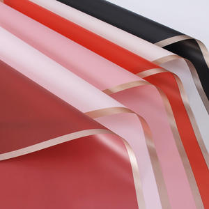 Papel Mate Coreano Personalizado por el Fabricante para Flores, Película de Gelatina Impermeable con Borde Dorado de Resina, Papel para Envoltura de Regalos Florales al por Mayor - Product Image 3