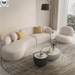 Sofá Individual de Alta Gama, Estilo Moderno, con Esponja, Tapizado en Franela, Forma Curva, Ideal <span class=keywords><strong>para</strong></span> Espacios <span class=keywords><strong>Pequeños</strong></span> - Product Image 5