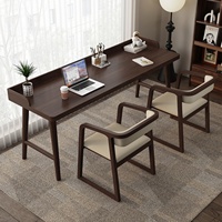 Bureau en bois massif Nordic Pure pour chambre à coucher, usage domestique, bureau double pour étudiants, bureau pour adultes, bureau d'ordinateur pour jeux, sans rangement