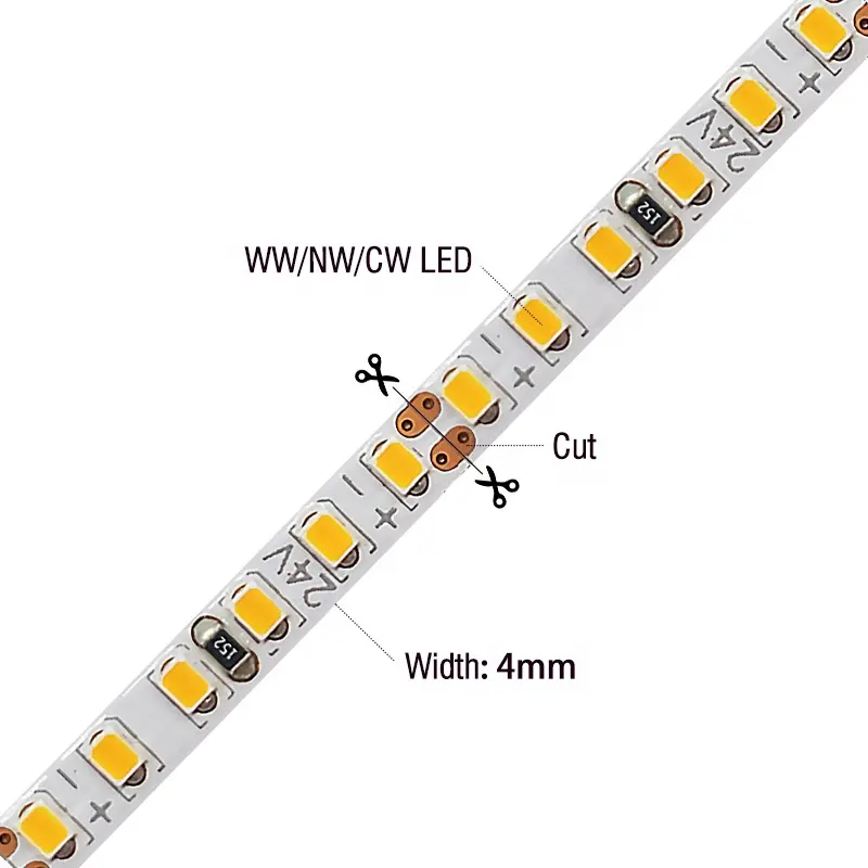 Mật độ cao độ sáng cao LED Strip cho smd2216 4 mét màu trắng 3000K 240LEDs/M LED Strip ánh sáng cho tủ