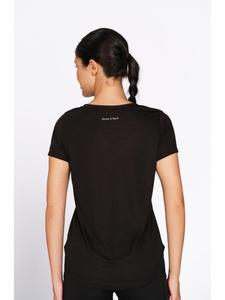 Women's Black Solid Polyester Activewear <b>T</b>-<b>Shirt</b> With Crew Round Neck Design For Gym Workouts Running Training <b>Yoga</b> Exercise Fit - Product Image 5