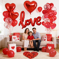 Kit de décoration de ballons pour la Saint-Valentin : ballons en feuille d'aluminium LOVE, ballons en forme de cœur et pétales de rose pour des célébrations romantiques