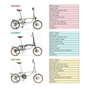 Vélo électrique pliable de ville 20 pouces 7 vitesses Batterie au lithium 17Ah 36V 350W Moteur à moyeu arrière sans balais 25-35Km/h Vélo électrique - Product Image 5
