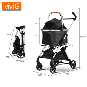 M301 perjalanan luar ruangan aluminium Aloi portabel dipisah 4-roda kereta dorong anjing pabrik grosir - Product Image 2