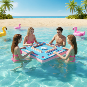 Table de Mahjong flottante pour piscine, plateau flottant en mousse EVA, tapis flottant imperméable et portable pour jeux de poker sur le lac - Product Image 6