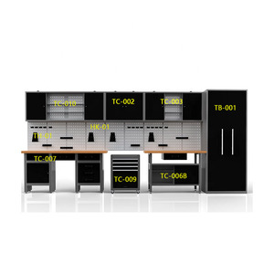 garage series storage combination tools cabinet with black body workbench