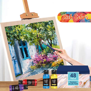 Set de Pintura Acrílica de 60 ml, Vibrante Set de 48 <span class=keywords><strong>Colores</strong></span> de Pintura Acrílica <span class=keywords><strong>para</strong></span> Niños, Artistas, Manualidades en Lienzo, Pintura en <span class=keywords><strong>Madera</strong></span> - Product Image 4