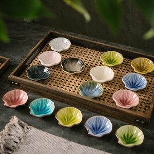 Plat à sauce en céramique minimaliste de style japonais, finition craquelée, cuisson à haute température, compatible micro-ondes, pour hôtel/repas - Product Image 1