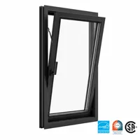 Fenêtre en aluminium à bascule horizontale à économie d'énergie, triple vitrage isolant, moderne, pour salle de bain, climat froid, usage résidentiel