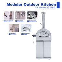 Four à pizza au gaz extérieur de 25 pouces, moderne, en acier inoxydable de qualité supérieure, four à pizza et barbecue au gaz, four à pizza à chauffage rapide
