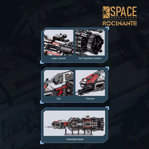 33906 6395PCS Modèle de bateau de guerre Rossinat, fusée spatiale, vaisseau spatial, blocs de construction, décoration de bureau, cadeau pour enfants, ensemble de construction - Product Image 4