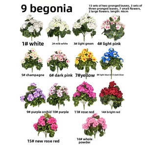 Fleurs artificielles de géranium en gros, résistantes aux UV pour l'extérieur, plantes de jardin, décorations d'intérieur - Product Image 2