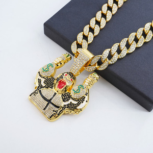 <span class=keywords><strong>Rappeur</strong></span> Offre Spéciale 15mm Hip Hop Diamant Cubain Collier et Gorille Pendentif Chaînes De Mode Colliers - Product Image 1