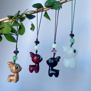 พวงกุญแจไม้จันทน์หอมสี<span class=keywords><strong>เขียว</strong></span> 100 ชิ้น รูปหมี กวาง มังกร แมว สุนัข กระต่าย พร้อมจี้ห้อย สำหรับกระเป๋าและโทรศัพท์มือถือ ขายส่ง เสริมโชคลาภ - Product Image 5