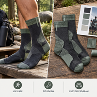 Chaussettes de sport en coton et élasthanne, performance, amorti, coupe mi-mollet, couleur anthracite et vert sauge, avec amorti en tissu éponge et maille respirante, soutien de la voûte plantaire