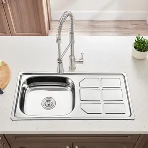 New Fashion 304 Stainless Steel Household Durable Single Bowl Kitchen Sink