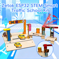 Zetok Intelligent Transport STEM Kit, ESP32 IoT Coding, Puzzle Kayu 3D & Blok Elektronik untuk Pembelajaran Arduino