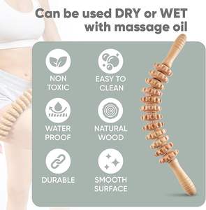 4 Massage werkzeuge aus Holz zur Körperform ung, zur Verbesserung der Durchblutung und Muskel entspannung - Product Image 4