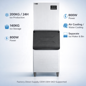 Máquina Automática para Hacer Cubos <span class=keywords><strong>de</strong></span> <span class=keywords><strong>Hielo</strong></span>, Máquina Comercial para Hacer Bloques <span class=keywords><strong>de</strong></span> <span class=keywords><strong>Hielo</strong></span> para Negocios, Alta Productividad, con Compresor - Product Image 3