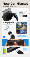 SENDER Nouvelle Technologie Verres Électrochromiques T200C Lunettes Intelligentes Caméra 800W Pixels Prise de Vue Vidéo 1080P Assistant IA ChatGPT