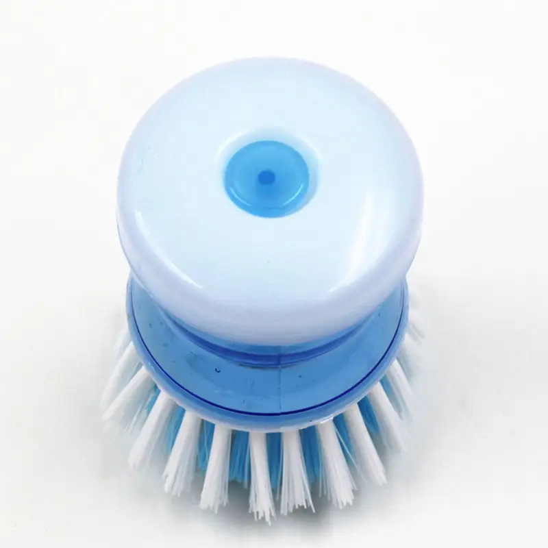 Promotion plastic kitchen sink cleaning brush pot dish washing clean brush with soap dispenser