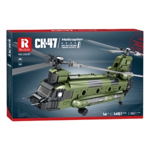 Reobrix 33031军用CH-47运输直升机积木套装飞机奇努克拼图组装儿童模型男孩玩具 - Product Image 6