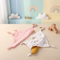 Serviette apaisante INS européenne pour bébé en pur coton, anneau de dentition pour nouveau-né, serviette à salive en tissu crêpe double couche, serviette pour poupée bébé