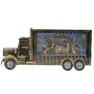 Nouveauté : Camion de Noël en plastique avec crèche, vintage, musical, éclairé par LED, globe à neige de Noël à vendre - Product Image 1