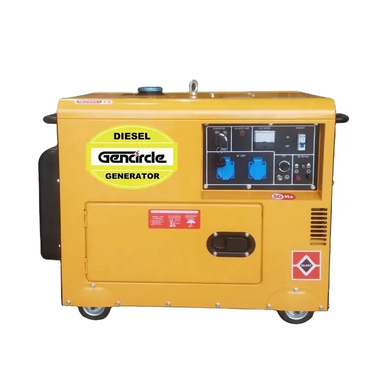 Power Plant 5KW 6KW 7KW Silent Type Generator Diesel Generator with Colorful Canopy for Home Use/