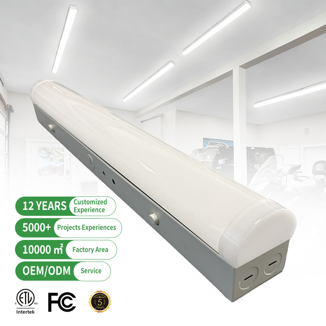 Commercial DLC Approved 50W 65W 80W Aluminum LED Strip Light 8ft Linear Ceiling Wall Waterproof IP44 for Indoor Use Office