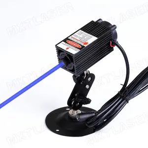 High Power 450nm Focusable 12V Blue Dot Laser Diode Module with Cooling Fan 300mW 500mW 700mW 1W 1.6W (with Adapter+Bracket)