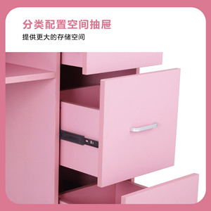 Mesa de Manicura Hongzi Rosa HZ2040 con Superficie de Madera, Banco de Trabajo de Diseño Contemporáneo para Salón de Belleza - Product Image 3