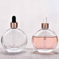 Flacon de parfum de luxe en verre au design spécial, pour huiles essentielles et gouttes pour les yeux, 30ml 50ml 100ml, avec pulvérisateur pompe or rose