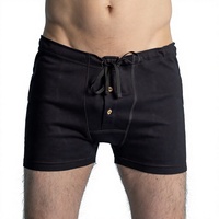 Shorts Boxers Homme Taille Mi-Haute avec Cordon de Serrage 100% Coton Tricoté Anti-Bactérien Confortable Sans Coutures Logo à la Taille 6XL