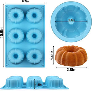 Moldes para pasteles silicona 3D bandejas hechas a mano pudín postre horneado molde para muffin - Product Image 2