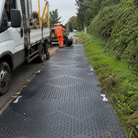 Tapis de protection temporaire pour équipement lourd en PE, résistant à l'huile et antidérapant, 4x8, pour boue, marais, terrains accidentés et protection du sol