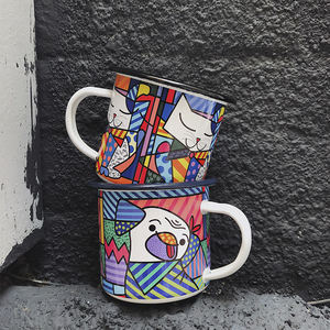 แก้วเคลือบพิมพ์ลาย PYD Life Camping สำหรับขายส่ง ปรับแต่งได้ พร้อมโลโ<span class=keywords><strong>ก</strong></span>้ตามสั่ง <span class=keywords><strong>ขอบ</strong></span>สีดำ - Product Image 5