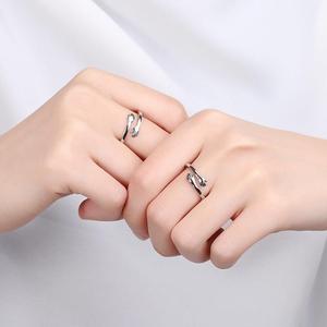 Valentine's Day Gift Gold <strong>Silver</strong> Plated Open Adjustable Couple <strong>Hug</strong> <strong>Ring</strong> Jewelry for Lovers - Product Image 6